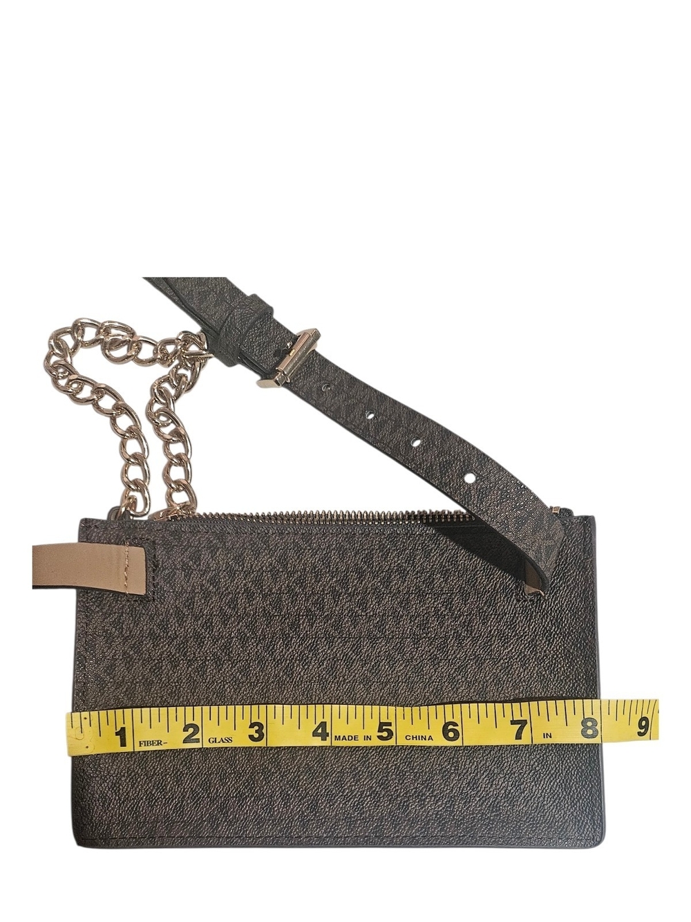 MICHAEL MICHAEL KORS envelope style faux leather belt bag in brown - Picture 4 of 7